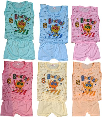 SHINING4 Baby Boys & Baby Girls Casual T-shirt Pyjama(multicolour)