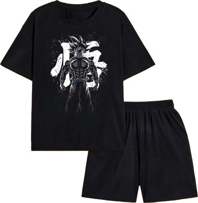 Litway Boys Casual T-shirt Shorts(BLACK 1)