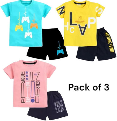 STYKS Boys & Girls Casual T-shirt Shorts(Multicolor)