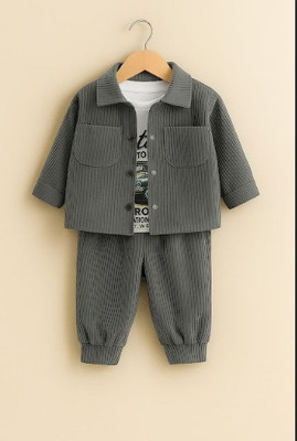 PORPY Baby Boys Party(Festive) Jacket T-shirt(Grey)