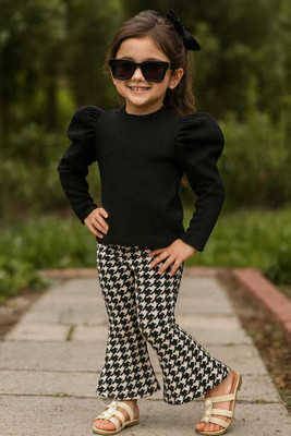 Ninas Baby Girls Party(Festive) Top Pant(Black)