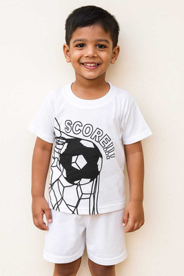 STYLESHIVAM Baby Boys & Baby Girls Casual T-shirt Pant(White)