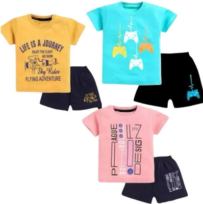 STYKS Boys & Girls Casual T-shirt Shorts(Multicolor)