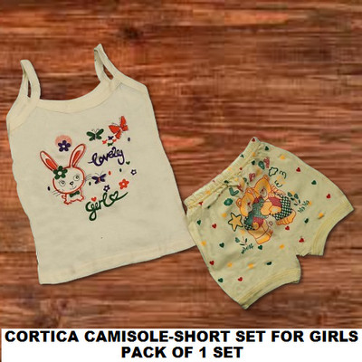 cortica Baby Girls Casual Camisole Shorts(Multicolor)