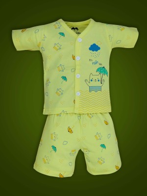 LEANDRO & REUBEN Baby Boys Casual T-shirt Shorts(Yellow)