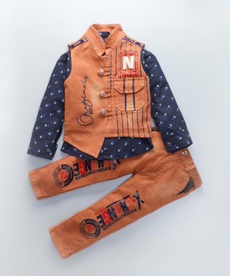 Ajmer Dresses Boys Casual Jacket Shirt, Pant(MultiColor2)