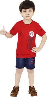 ZADMUS Baby Boys Party(Festive) T-shirt Shorts(Red)