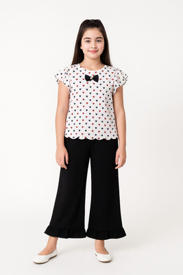 HouseOfCommon Girls Party(Festive) Top Pant(White)