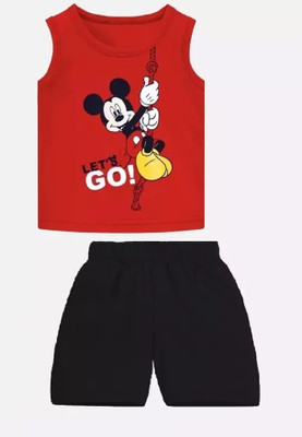 MUSNAHGARMENTS Boys Casual Vest Shorts(Red)