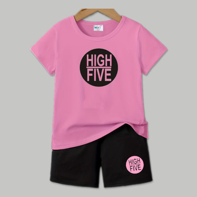 MGRS Baby Boys & Baby Girls Casual T-shirt Shorts(Pink)