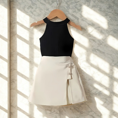 RIYANSHI Girls Party(Festive) Top Skirt(BLACK)