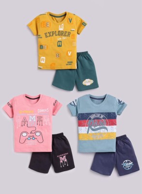 NEW TRINATH HOSIERY Baby Boys & Baby Girls Casual T-shirt Shorts(Multicolor)