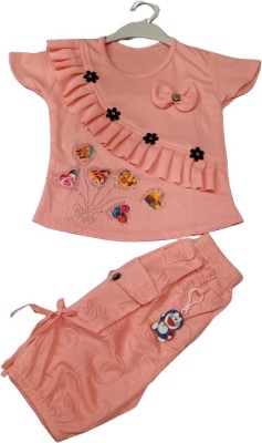 KIDZ CLOTHES Girls Casual Top Capri(Peach)