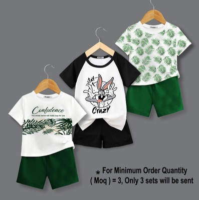 Tarsier Baby Boys & Baby Girls Casual T-shirt Shorts(Multicolor)