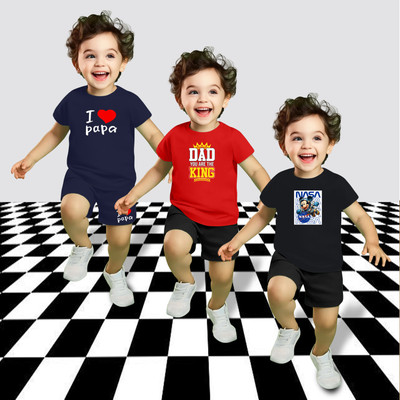 MGRS Baby Boys Casual T-shirt Shorts(Multicolor-3)