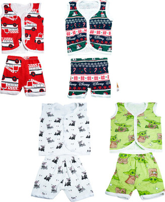 FRANSCART Baby Boys & Baby Girls Casual T-shirt Pant(Multicolor)