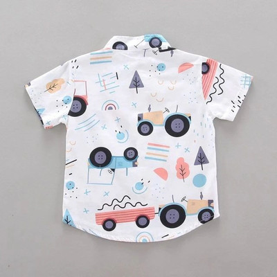 StyleDust Baby Boys & Baby Girls Casual Shirt Shorts(TRACTOR_WHITE)