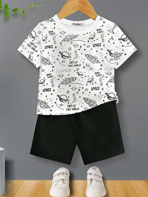 WINGS 2 FLY Boys & Girls Casual T-shirt Shorts(White)
