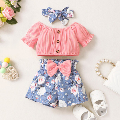 AVOVU Baby Girls Casual Top Top, Shorts(PITCH)
