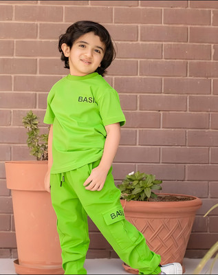 mohini collection Boys & Girls Casual T-shirt Pyjama(Green)