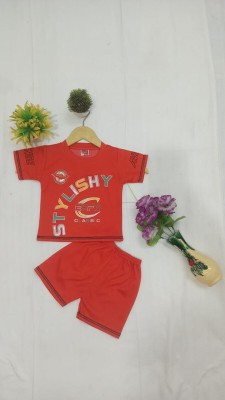 MODINA ENTERPRISE Baby Boys Casual T-shirt Pant(Red)
