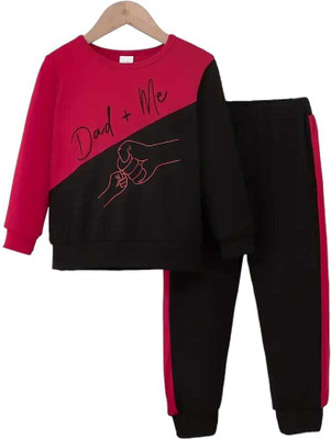 KEESOR Boys Casual T-shirt Track Pants(RED)
