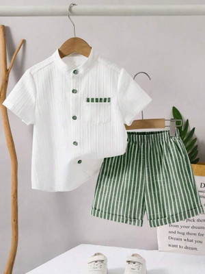 Valam Boys Casual Shirt Shorts(Green)