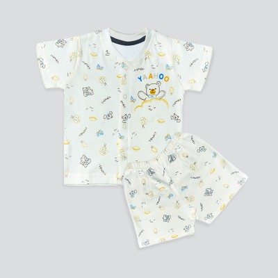 APARAJ Baby Boys & Baby Girls Casual T-shirt Shorts(White)