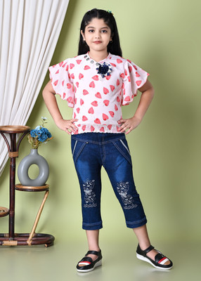 HouseOfCommon Girls Party(Festive) Top Pant(PINK)