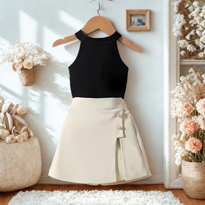 RIYANSHI Girls Party(Festive) Top Shorts(BLACK)