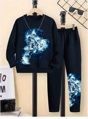 FastColors Boys Casual T-shirt Track Pants(80004-NAVY)