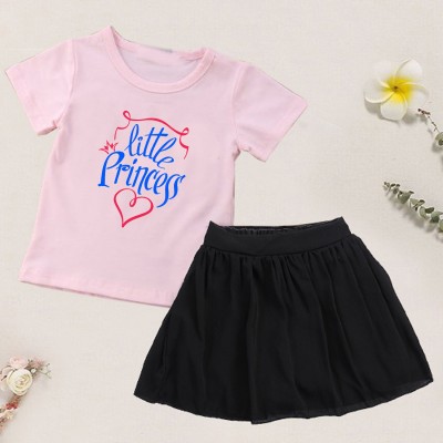 KIDDY STAR Girls Casual T-shirt Skirt(048_Pink)