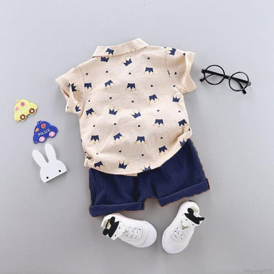 StyleDust Baby Boys & Baby Girls Casual Shirt Shorts(ROYALTAJ__CHIKU-BLUE)