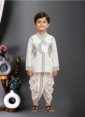 SUNCITY FASHION MART Baby Boys Casual Dhoti & Kurta Set(White Pack of 1)