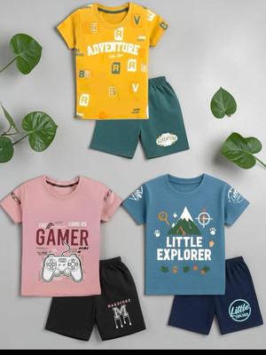 STYKS Baby Boys & Baby Girls Casual T-shirt Shorts(Multicolor)