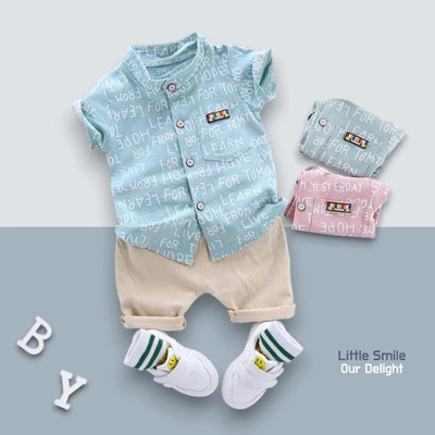 StyleDust Baby Boys & Baby Girls Casual Shirt Shorts(ALPHA_SKY)