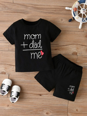 MUCARE Baby Boys & Baby Girls Casual T-shirt Shorts(Black)