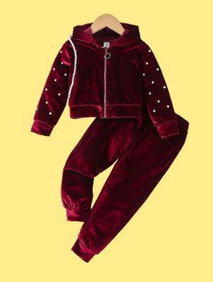 ARY Girls Casual Sweatshirt Track Pants(Maroon)