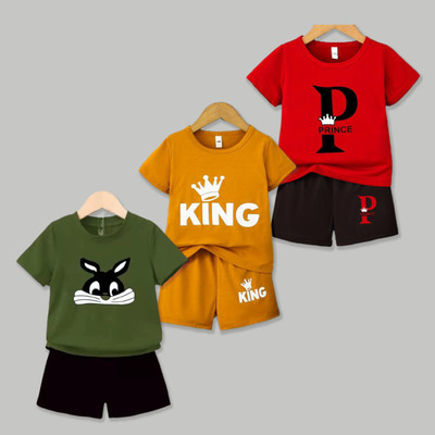 Mitansh Baby Boys & Baby Girls Casual T-shirt Shorts(Multicolor)