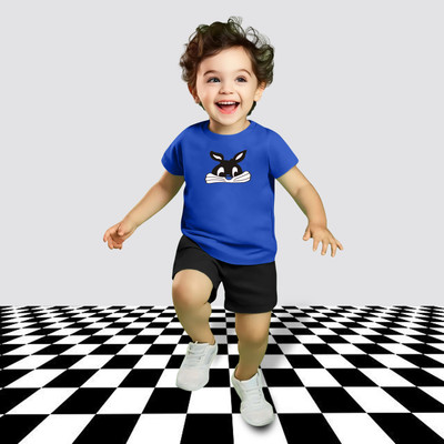 MGRS Baby Boys & Baby Girls Casual T-shirt Shorts(Blue)