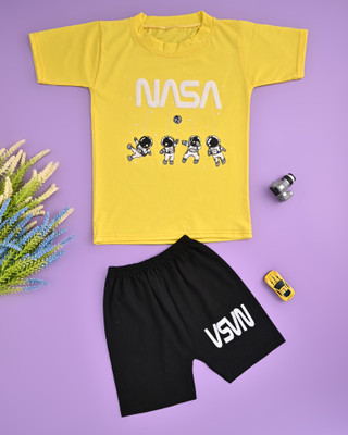 MSARDARDRESSES Baby Boys Party(Festive) T-shirt Pant(YELLOW)