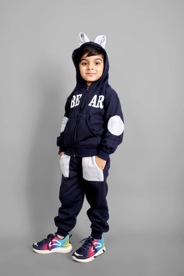 Mayneisha Baby Boys & Baby Girls Casual Jacket Track Pants(blue)