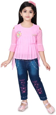 SUNCITY FASHION MART Girls Casual Top Jeans(PINK)