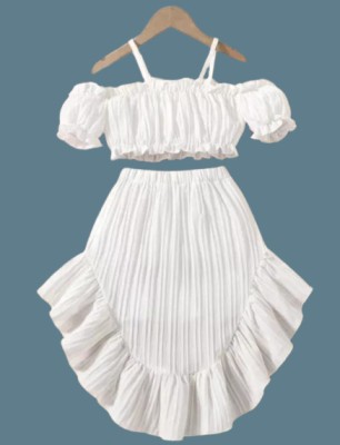 KidsCute Baby Girls Casual Top Skirt(White)