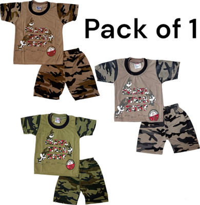 VISION INDIA CO Baby Boys & Baby Girls Casual T-shirt Shorts(Grey)
