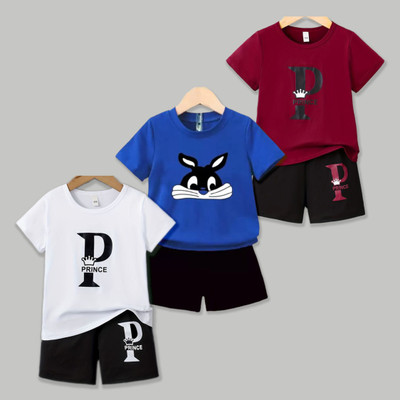 Mitansh Baby Boys & Baby Girls Casual T-shirt Shorts(Multicolor)