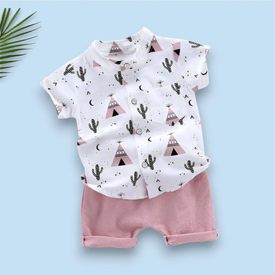StyleDust Baby Boys & Baby Girls Casual Shirt Shorts(CLASSIC_PINK)
