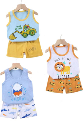 KIDSCUTE Boys Casual Vest Shorts(Multicolor)
