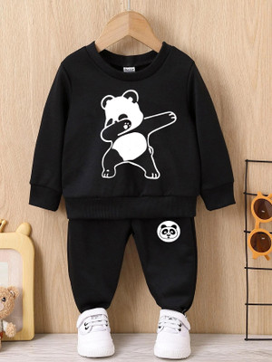 Epochlite Baby Boys & Baby Girls Casual T-shirt Track Pants(Black 3)