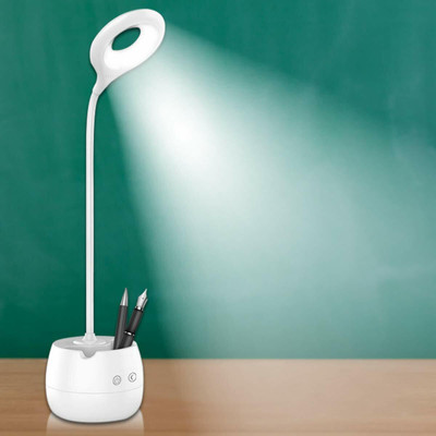 AKR Desk Light with 3 Shades Touch Control Light and Mobile Holder Design Study Lamp (60 cm, White) Study Lamp(60 cm, White)